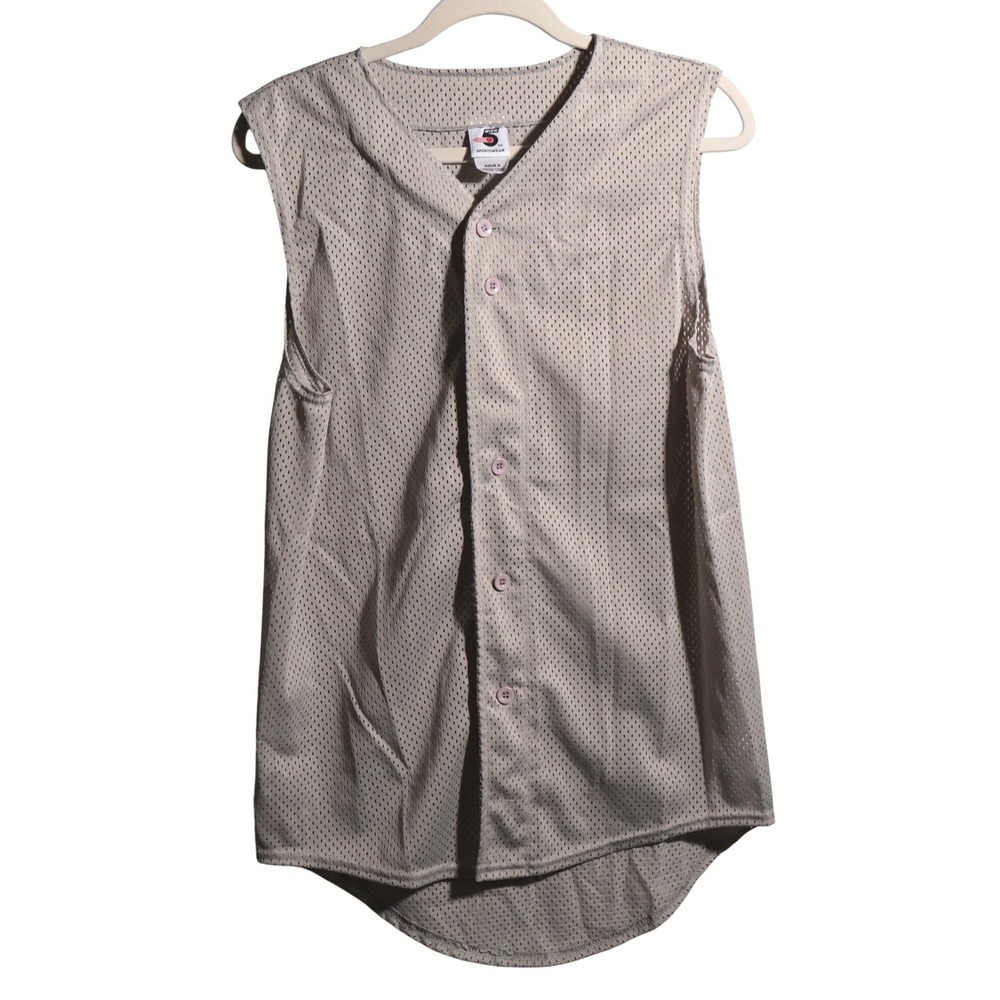 Gray Beige Button Up Jersey Top Blokecore Streetwear‎ Sporty Layering Minimalist